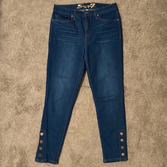 NWOT Seven 7 Mid Rise Ankle Blue Jeans Size 10 - Picture 1 of 12
